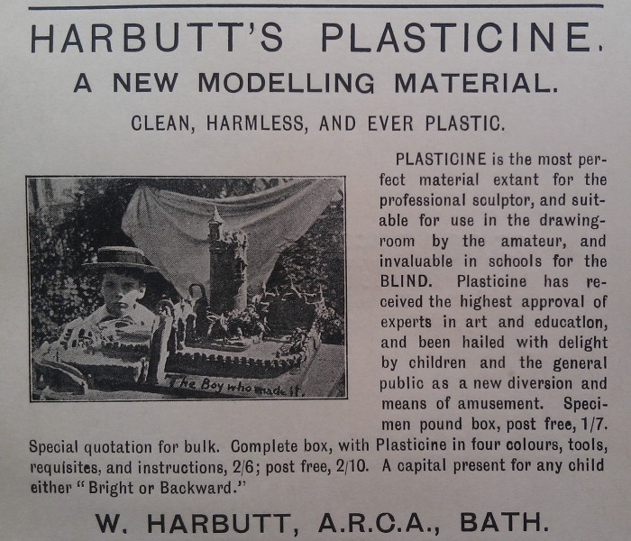 Early ad for plasticine, 1899