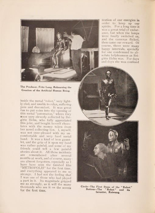 The programme for Fritz Lang's Metropolis from 1927.