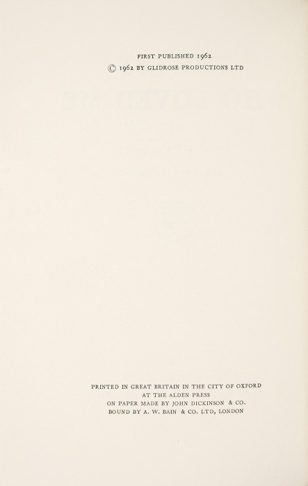 First edition James Bond book copyright page