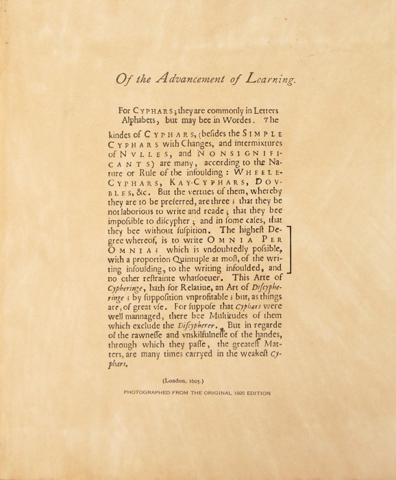 The Advancement of Learning 1623