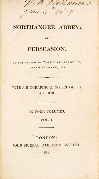 Title page Northanger Abbey and Persuasion