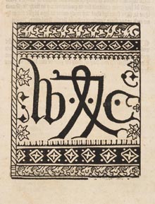 Caxton's device, or logo, from a book he published in London in 1489