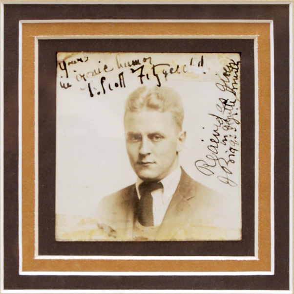 “Yours in ironic humor”: a rare inscribed photograph of F. Scott Fitzgerald.