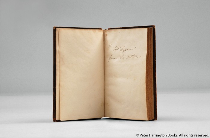 Lord Byron's copy of Frankenstein inscribed to him by Mary Shelley.