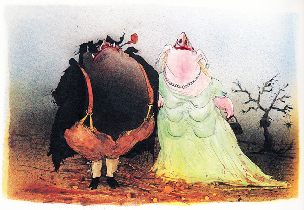 George Orwell. Animal Farm. A Fairy Story. 1995. Illustration by Ralph Steadman, to celebrate the fiftieth anniversary of the first edition of Animal Farm