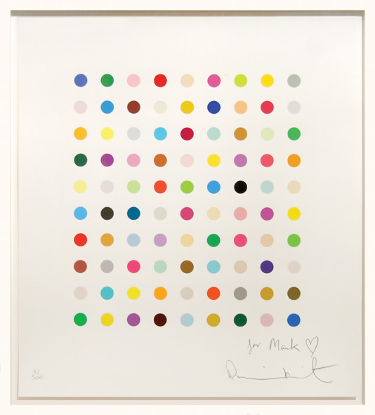 Ninety coloured spots. c.1990.