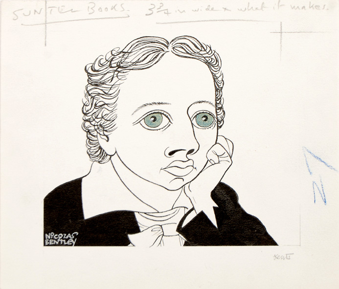 John Keats: the poet’s large eyes are touched in green.