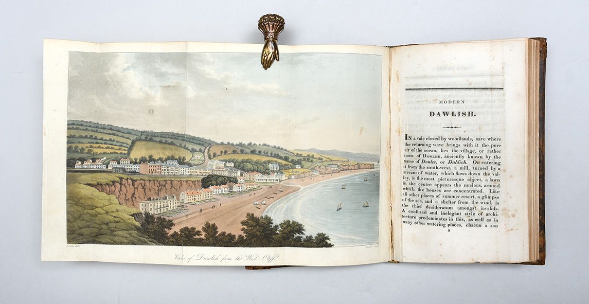 Illustrated plate of the English seaside from a rare book.