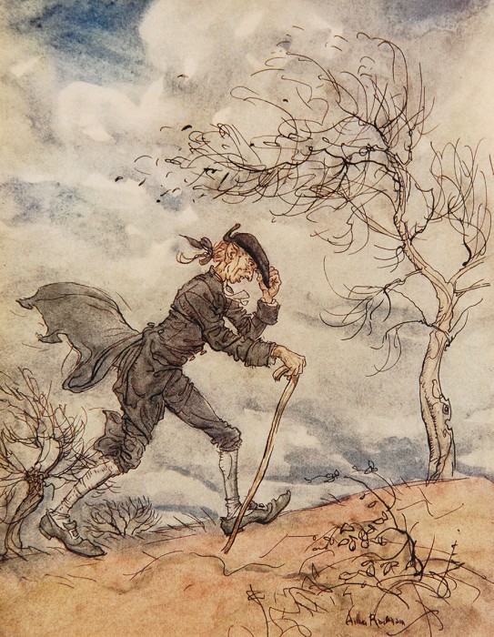 Arthur Rackham’s illustration of Ichabod Crane for The Legend of Sleepy Hollow (1928).